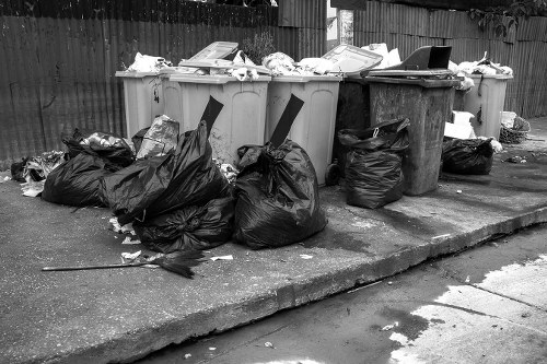 Waste collection truck in West Ealing