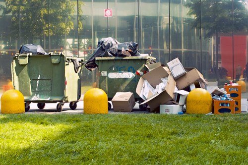 Community recycling center in Maida Vale processing waste materials