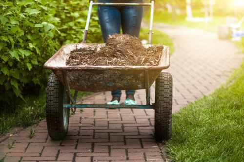 Professional waste removal team handling bulk waste items